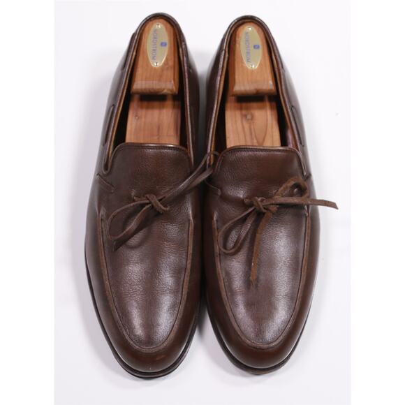 Peal & Co Brooks Brothers Brown Leather Tied Loafers Men's UK 10.5 US 11 - Picture 4 of 12